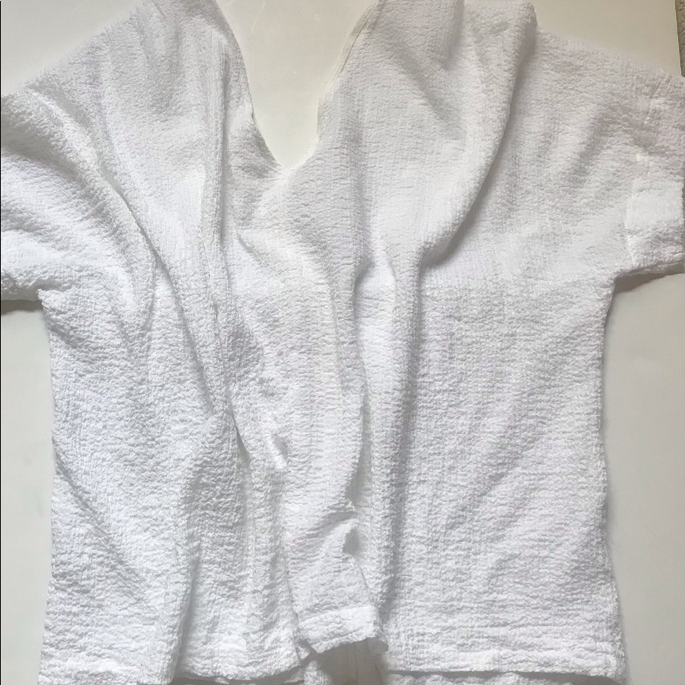 White button front s/s gauze shirt - Picture 3 of 3